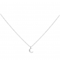 Sterling Silver Crescent Moon Necklace 18 Inch