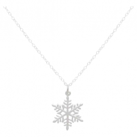 Sterling Silver 18 Inch Snowflake Charm Necklace