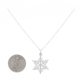 Sterling Silver 18 Inch Snowflake Charm Necklace
