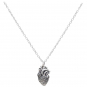 Sterling Silver 18 Inch Anatomical Heart Necklace