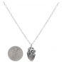 Sterling Silver 18 Inch Anatomical Heart Necklace