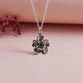 Sterling Silver Flower Necklace
