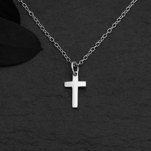 Sterling Silver 18 Inch Cross Necklace