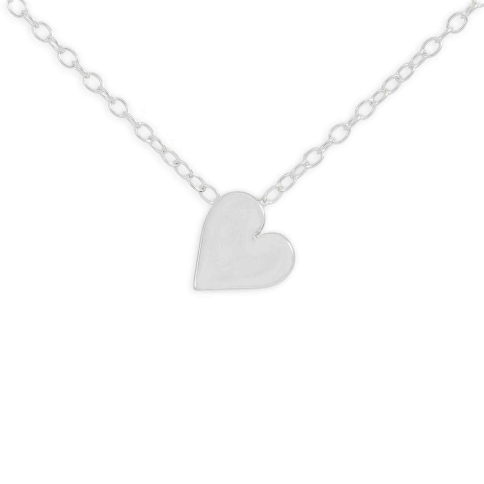 Nina Designs Sterling Silver Small Heart Slider Necklace