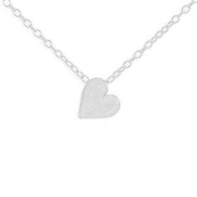 Sterling Silver Small Heart Slider Necklace