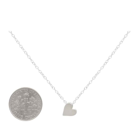 Sterling Silver Small Heart Slider Necklace with Dime