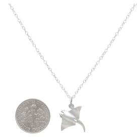 Sterling Silver 18 Inch Stingray Necklace with Dime