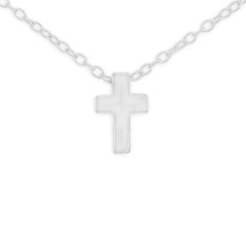 Sterling Silver Small Cross Slider Necklace