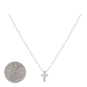 Sterling Silver Small Cross Slider Necklace with Dime