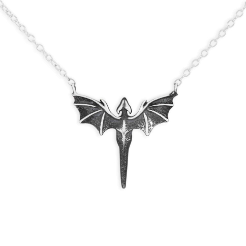 Nina Designs Sterling Silver Flying Dragon Necklace