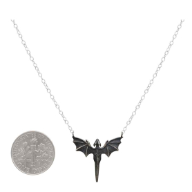Sterling Silver Flying Dragon Necklace with Dime