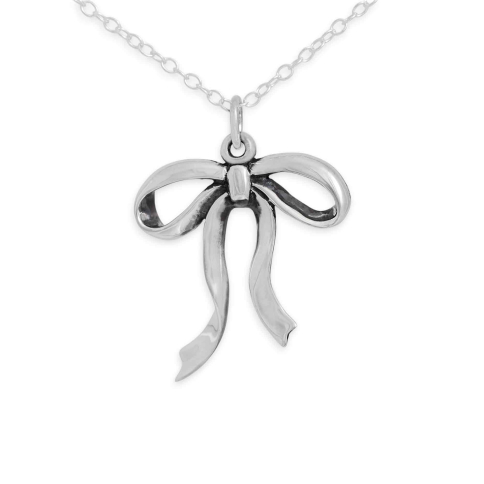 Nina Designs Sterling Silver Droopy Bow Necklace