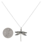 Sterling Silver 18 Inch Dragonfly Charm Necklace with Dime
