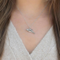 Silver Trout Necklace on model