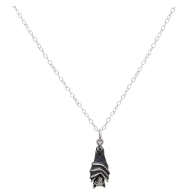 Nina Designs Sterling Silver 18 Inch Hanging Bat Necklace