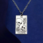 Sterling Silver 18 Inch Lovers Tarot Card Necklace