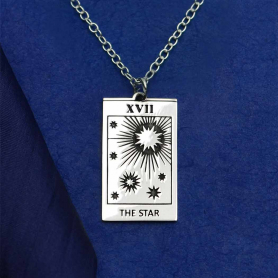 Sterling Silver Star Tarot Card Necklace