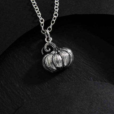 Sterling Silver Pumpkin Necklace