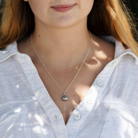 Sterling Silver Pumpkin Necklace