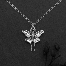 Sterling Silver Luna Moth Necklace
