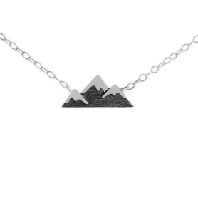 Sterling Silver Small Layered Mountain Festoon Necklace