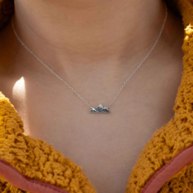 Sterling Silver Small Layered Mountain Festoon Necklace