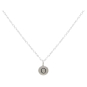 Sterling Silver Letter Charm Necklace - Initial O Front View
