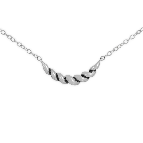 Sterling Silver Twisted Tapered Festoon Necklace