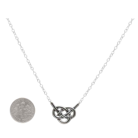 Sterling Silver Double Coin Knot Festoon Necklace with Dime