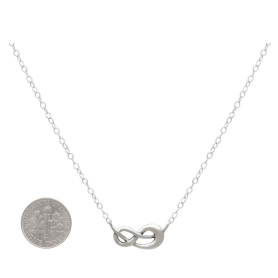 Sterling Silver Infinity Knot Festoon Necklace with Dime
