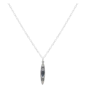Sterling Silver 18 Inch Kayak Charm Necklace Front View