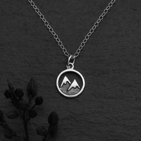 Sterling Silver Snow Capped Mountain Necklace