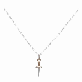 Mixed Metal Mini Dagger Necklace Front View