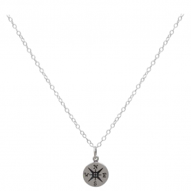 Sterling Silver 18 Inch Compass Necklace