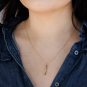 Bronze Moon Phase Necklace with Gold Fill 18 Inch Chain