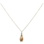 Bronze Hanging Bat Necklace with Gold Fill 18 Inch Chain Front View