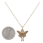 Bronze Luna Moth Necklace with Gold Fill Chain with Dime