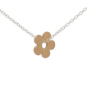 Bronze Flat Plate Daisy Necklace on Sterling Silver Chain