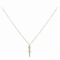 Bronze Mini Sword Necklace with Gold Fill Chain Front View