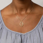Bronze Asymmetrical Oval Necklace with Gold Fill Chain on model