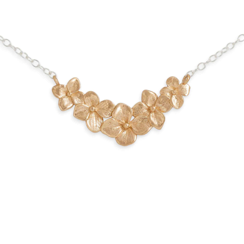Bronze Hydrangea Festoon Necklace