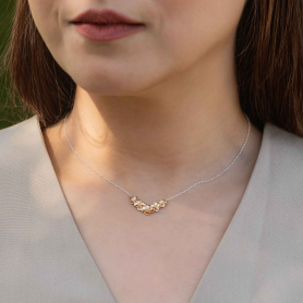 Bronze Hydrangea Festoon Necklace on model