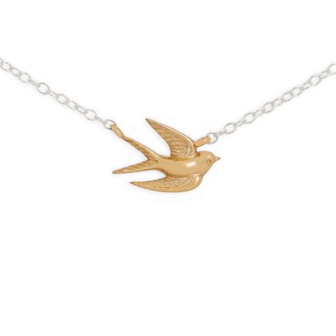 Bronze Swallow Festoon Necklace