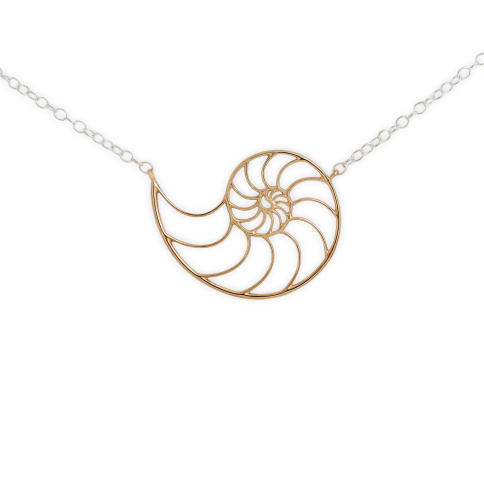 Bronze Openwork Nautilus Festoon Necklace