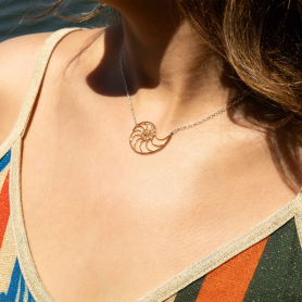 Bronze Openwork Nautilus Festoon Necklace