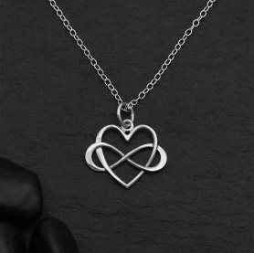 Sterling Silver Infinity Heart Necklace