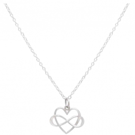 Sterling Silver 18 Inch Infinity Heart Necklace