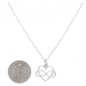 Sterling Silver 18 Inch Infinity Heart Necklace