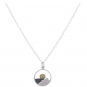 Sterling Silver 18 Inch Mountain Necklace with Bronze Sun