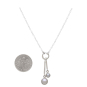 Sterling Silver Two Vertical Bars with Pearls Necklace with dime for size